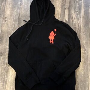 Men's Black Hoodie with Red Graphic